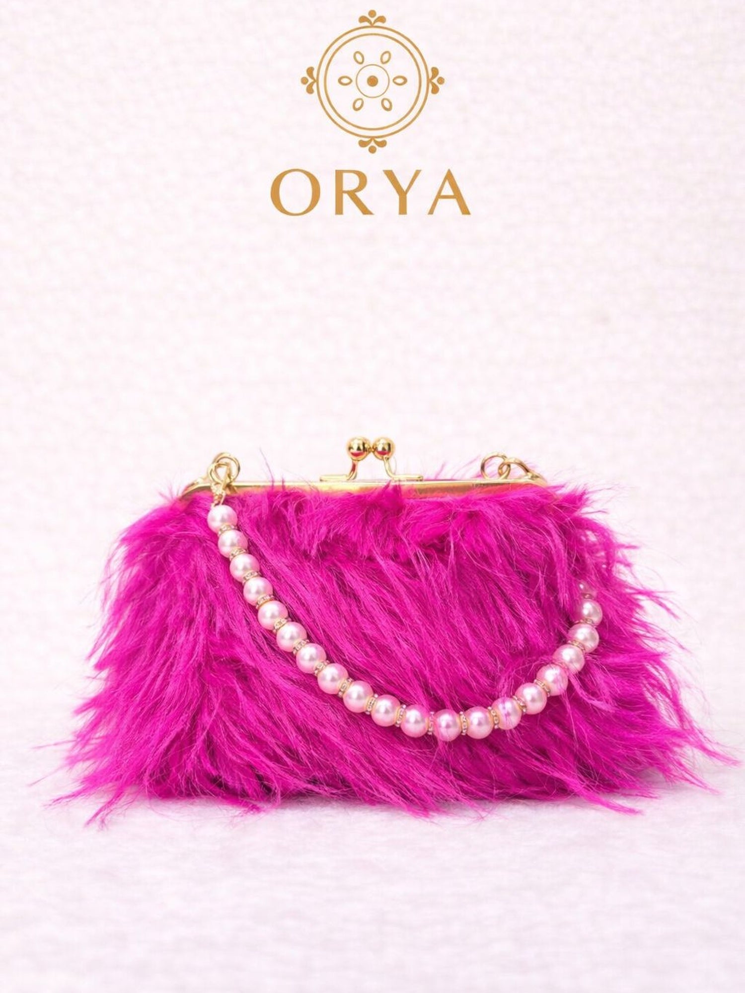 Hot Pink Orya's Fur Clutch