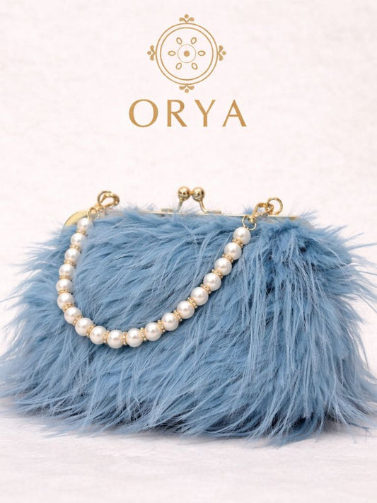 Blue Orya's Fur Clutch