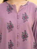 Ayat Closet Linen Embroidered Stitched 3-Piece Suit-Lark-Purple