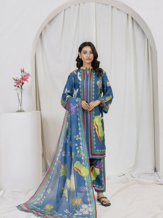 Stylish Collection Lawn Printed Stitched 3-Piece Suit-Rukhsar Zinc