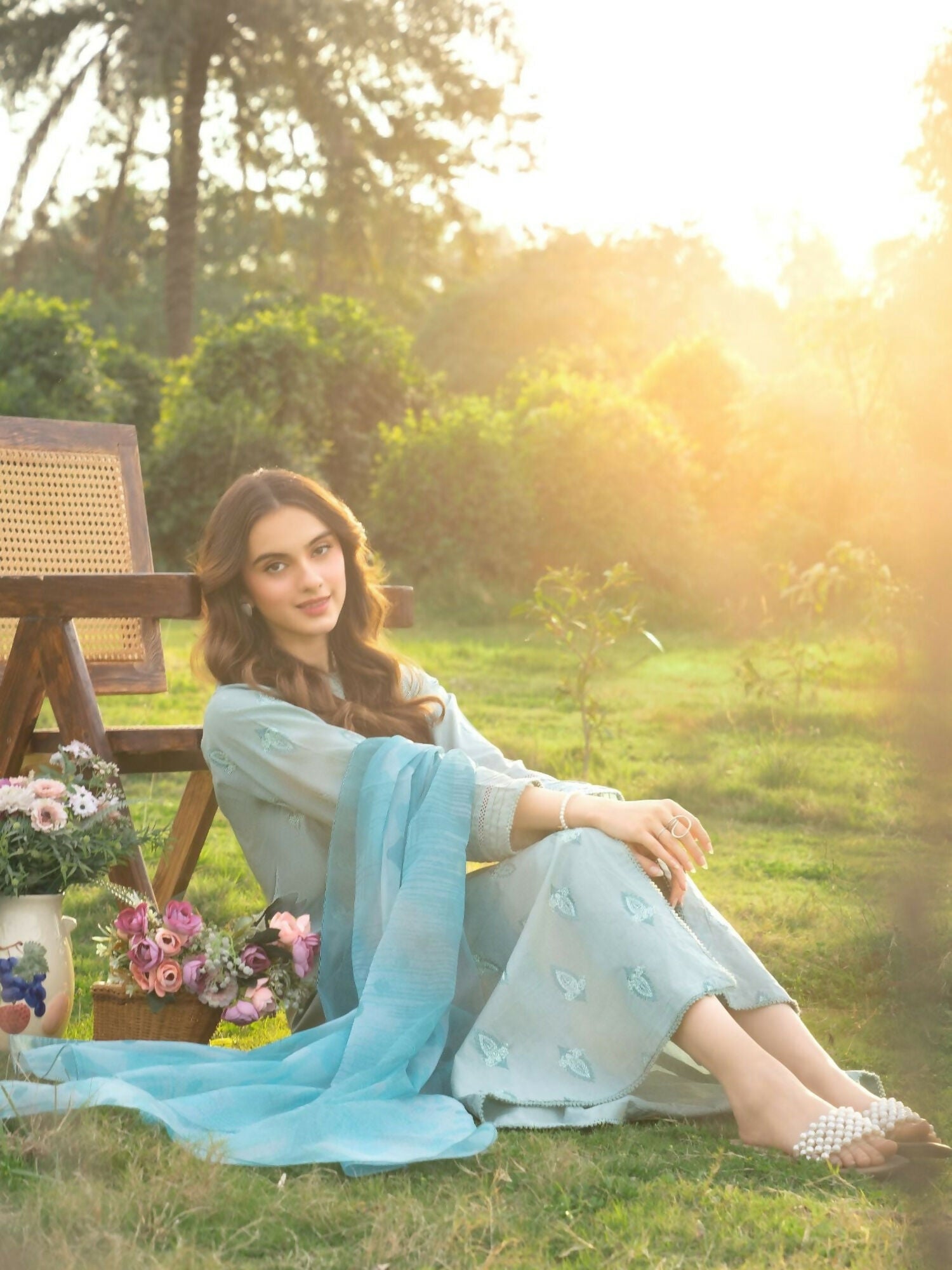 Panache Apparel Serenity Cotton Lawn Embroidered Stitched Suit-Mirage