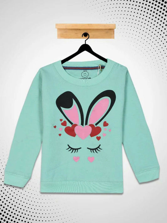 Funky's Heart and Eye Lashes Printed Sweat Shirt-10215