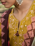 Hemstitch Lawn Embroidered Stitched 3-Piece Suit-Matcha