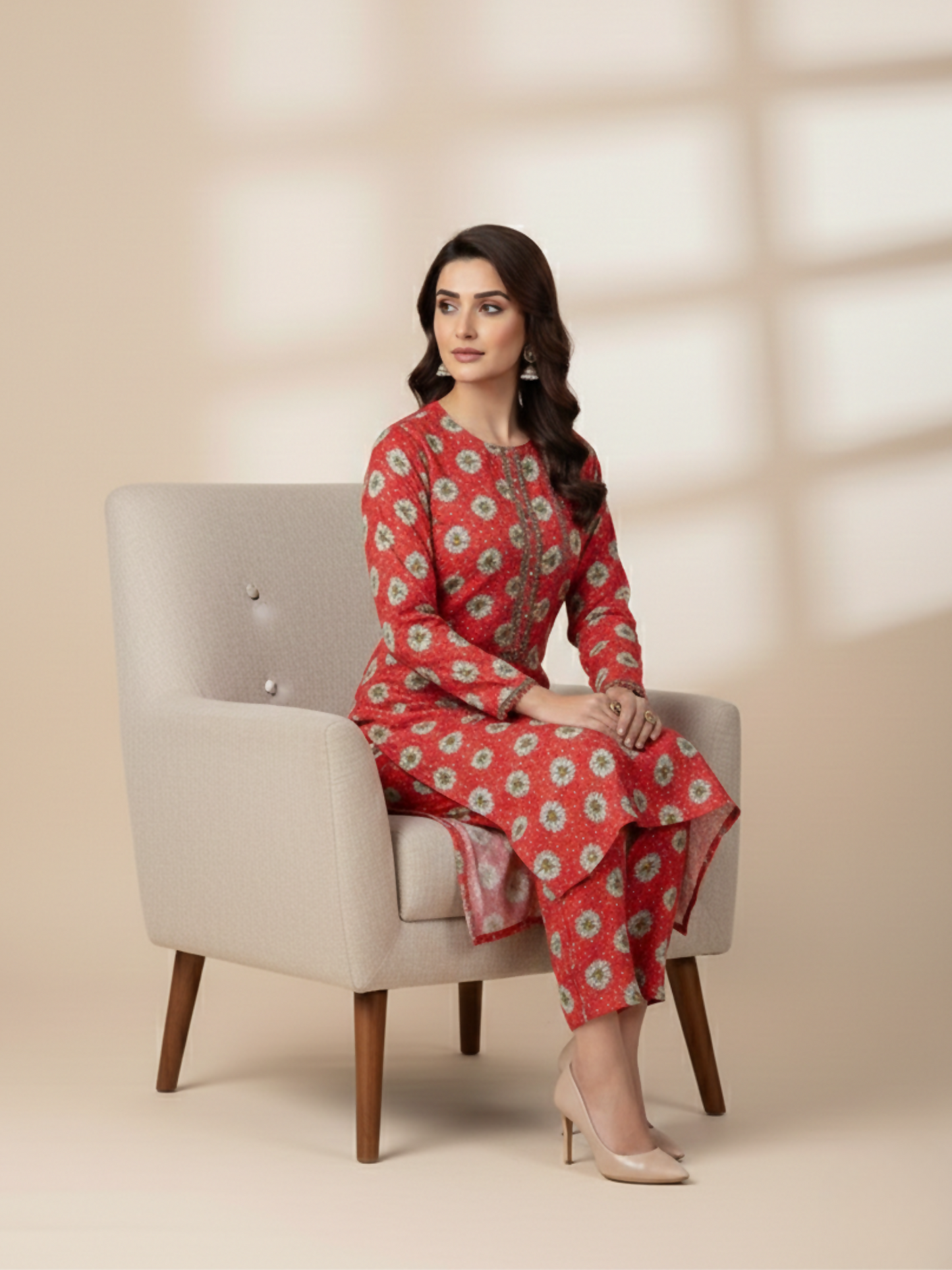 Bin Shaukat Cotton Cambric Printed Unstitched 2-Piece Suit