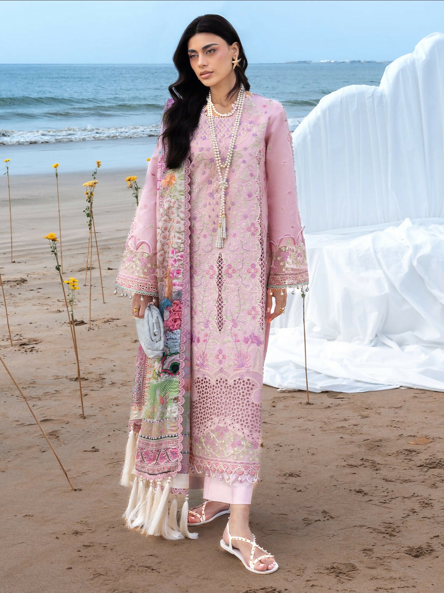Mahnur Sirene Luxury Lawn'26 Embroidered Stitched 3-Piece Suit-S-12