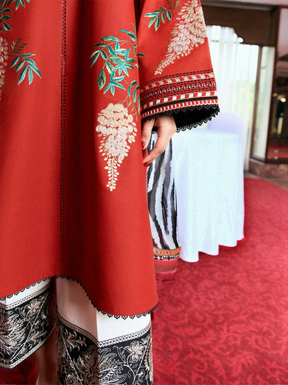 Jugnu by Hussain Rehar Summer Pret'25 Edit III Cotton Embroidered Stitched 3-Piece Suit-LINA