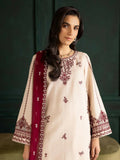 Stylish Collection Royal Pret Linen Embroidered Stitched 3-Piece Suit-Lvory Rua