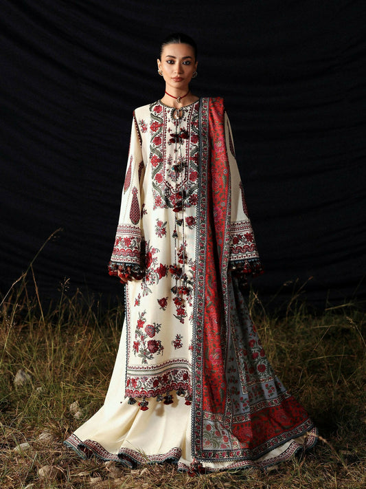 Hussain Rehar Khaddar'25 Embroidered Unstitched 3-Piece Suit-Gulban