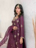 Ruby's Couture Ashiyana Pure Silk Embellished Stitched 3-Piece Suit-Parizaad
