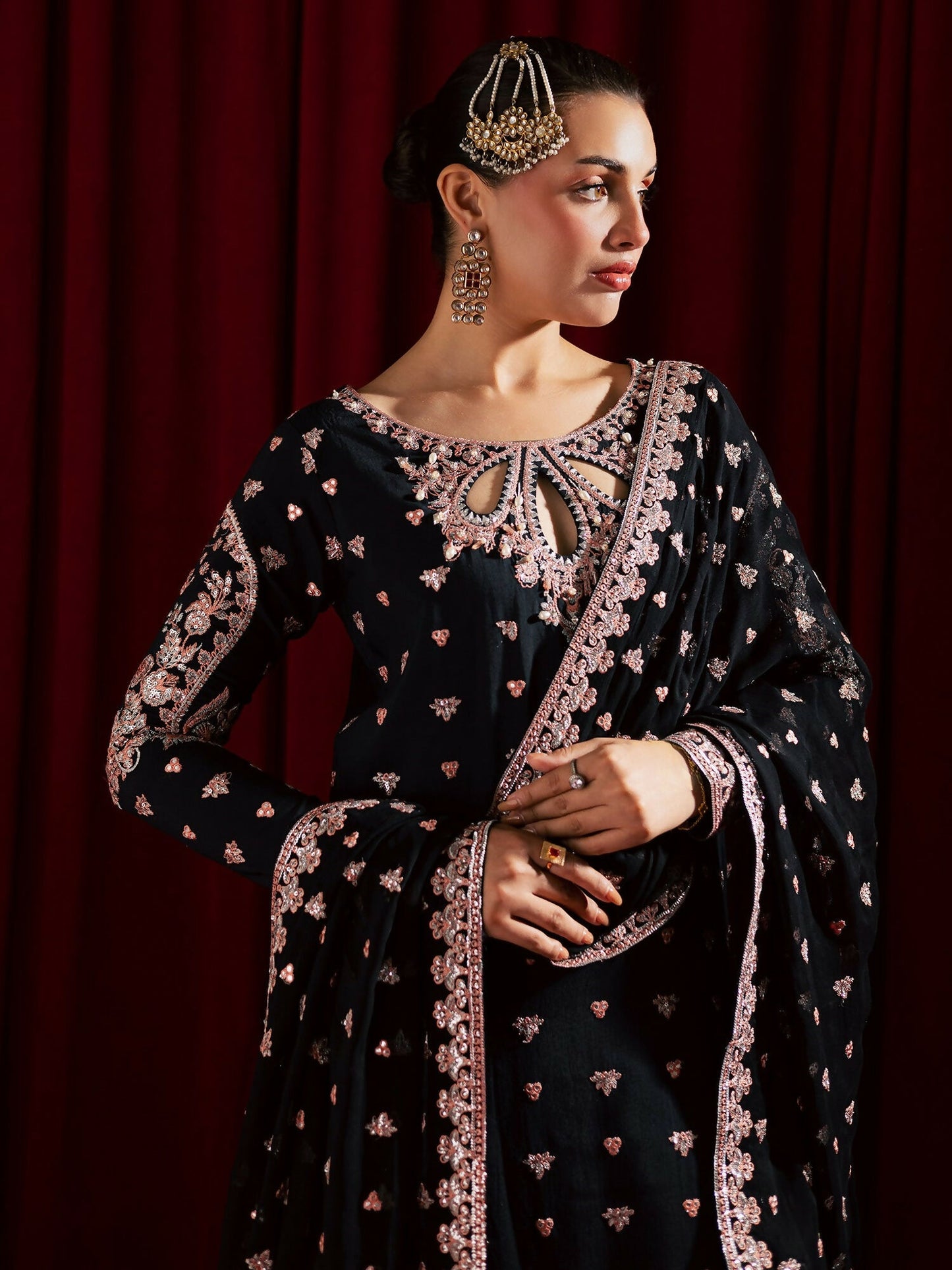 Allure By IH Luxury Pret Raw Silk Embellished Stitched 3-Piece Suit-Mohini