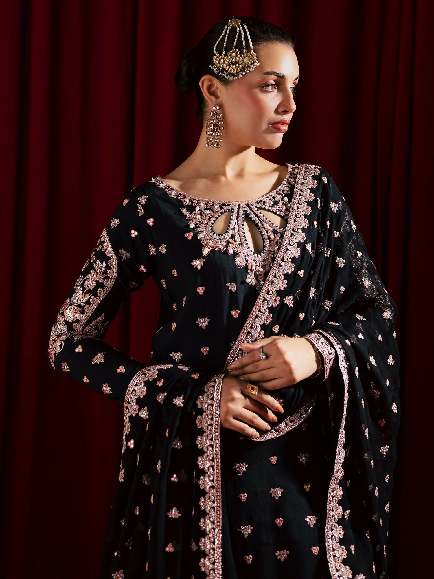 Allure By IH Luxury Pret Raw Silk Embellished Stitched 3-Piece Suit-Mohini