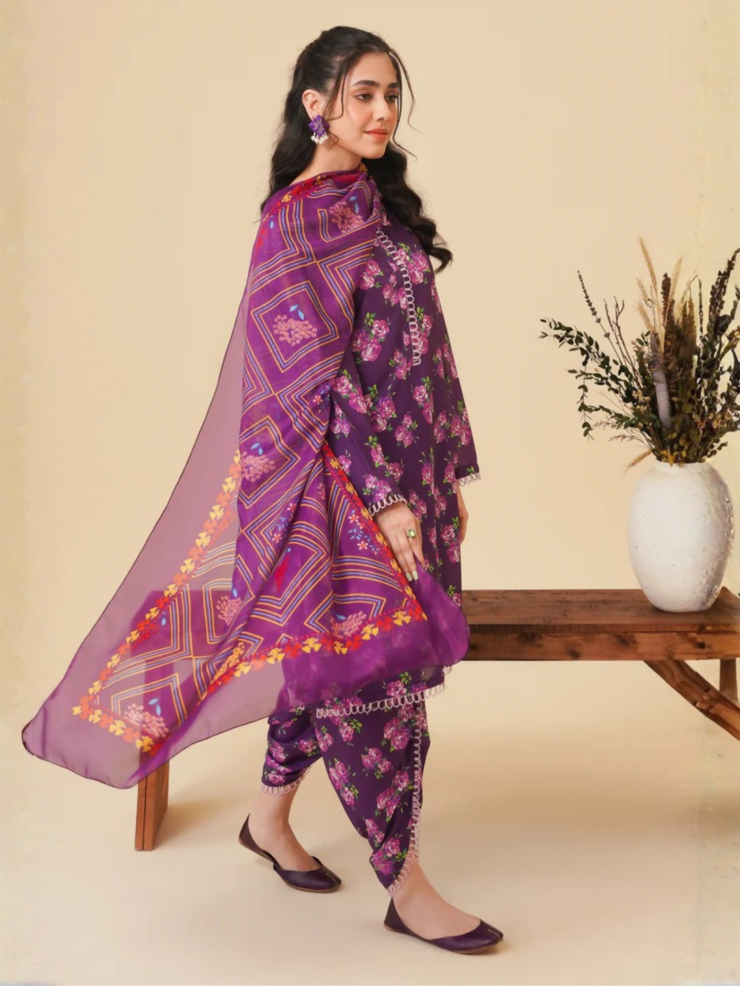 Mannat Clothing Silk Printed Dupatta-Breeze