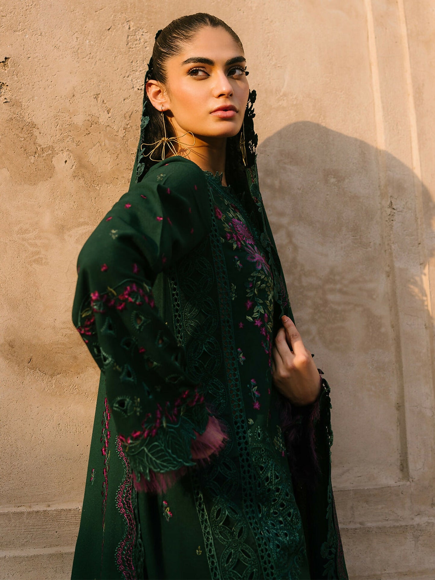 Binilyas Karandi Embroidered Unstitched 3-Piece Suit-152-B