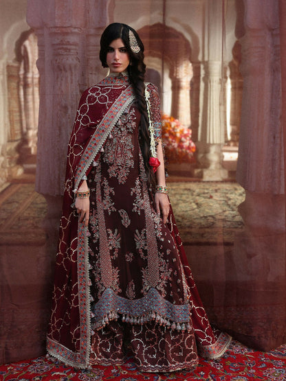Hussain Rehar Festive Unstitched'26 Chiffon Embroidered 3-Piece Suit-Apsara