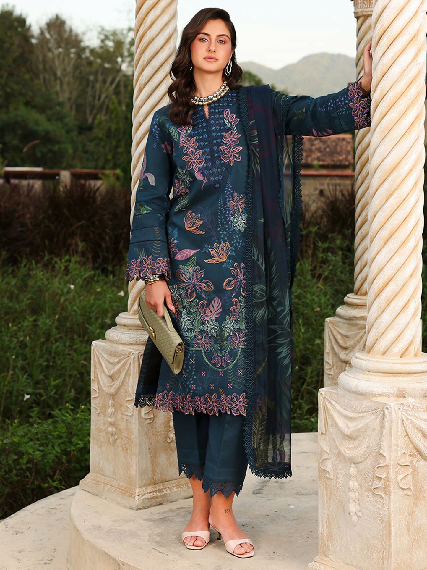 Rang Rasiya Florence Summer Edit'26 Lawn Embroidered Unstitched 3-Piece Suit-Eshal