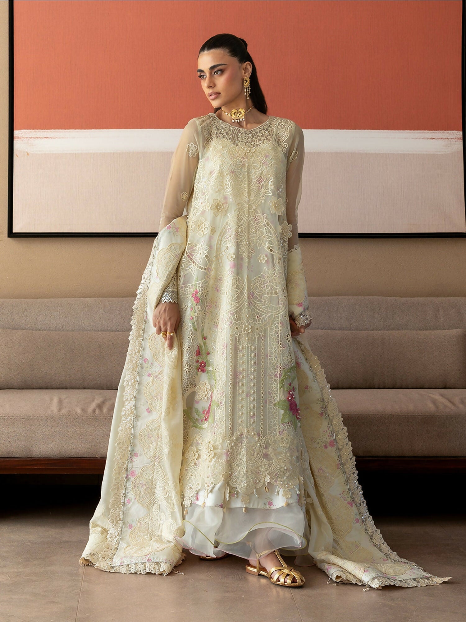 Mahnur Sirene Luxury Lawn'26 Embroidered Stitched 3-Piece Suit-S-10