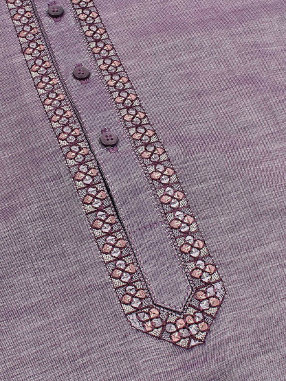 Velvour Boys Cotton Embroidered Stitched Kurta-VB200-A