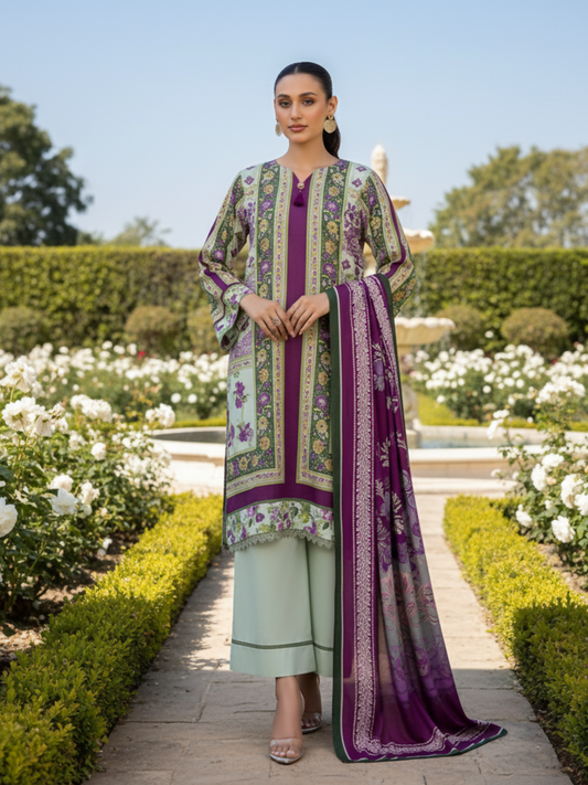 Motifz Linen Printed Unstitched 3-Piece Suit-08