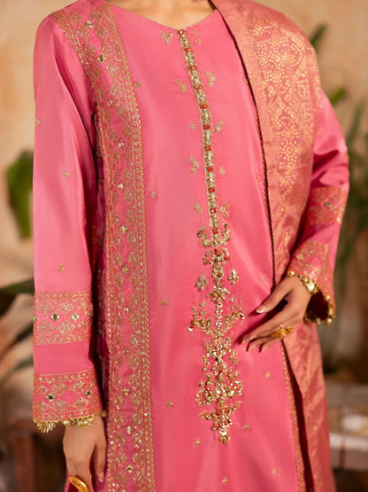 Shurooq Kanpur 1912 Silk Embellished Stitched 3-Piece Suit-Shahkaar