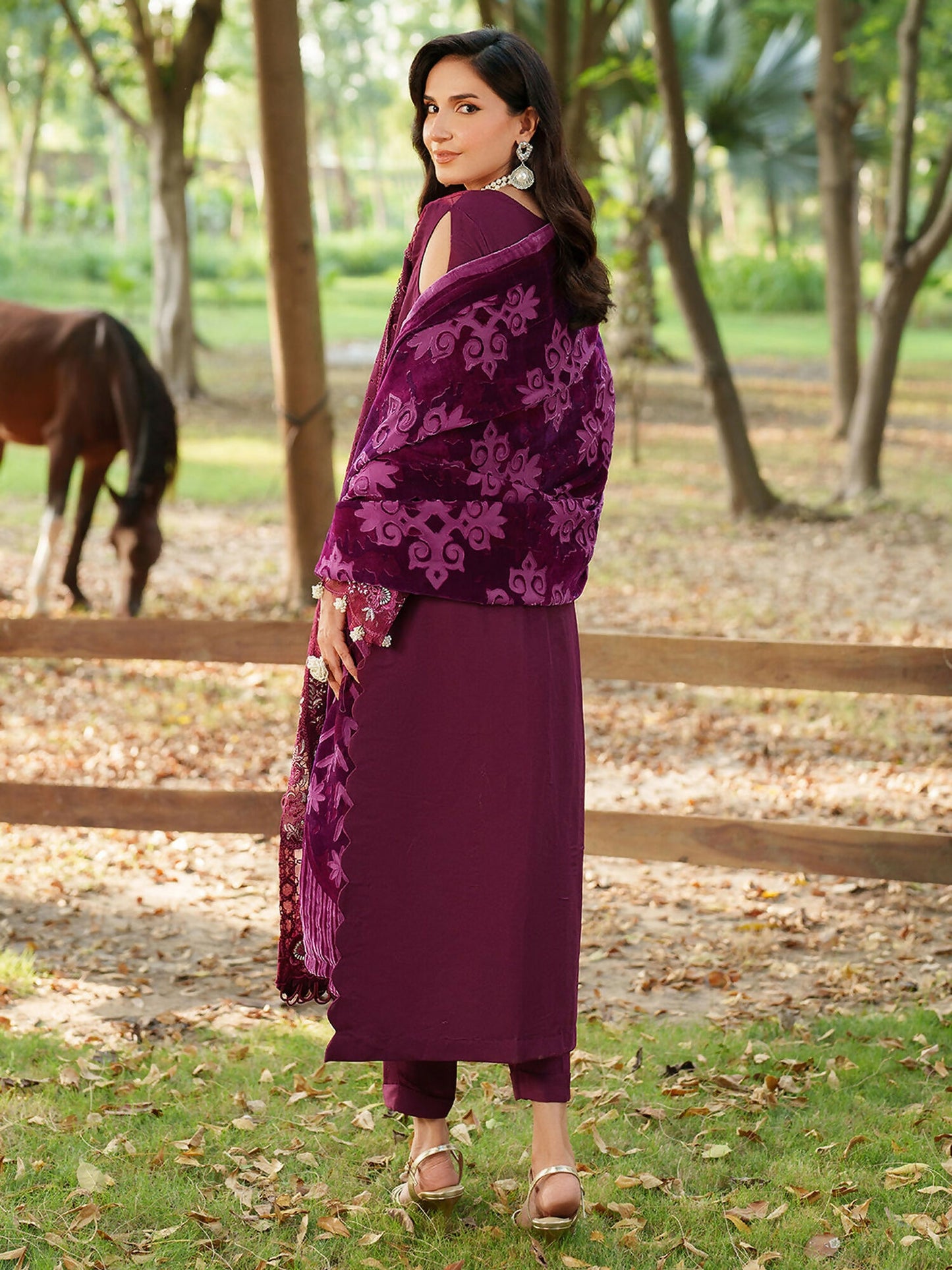 Parishay Panache Winter Corduroy Embroidered Unstitched 3-Piece Suit-PNE-04