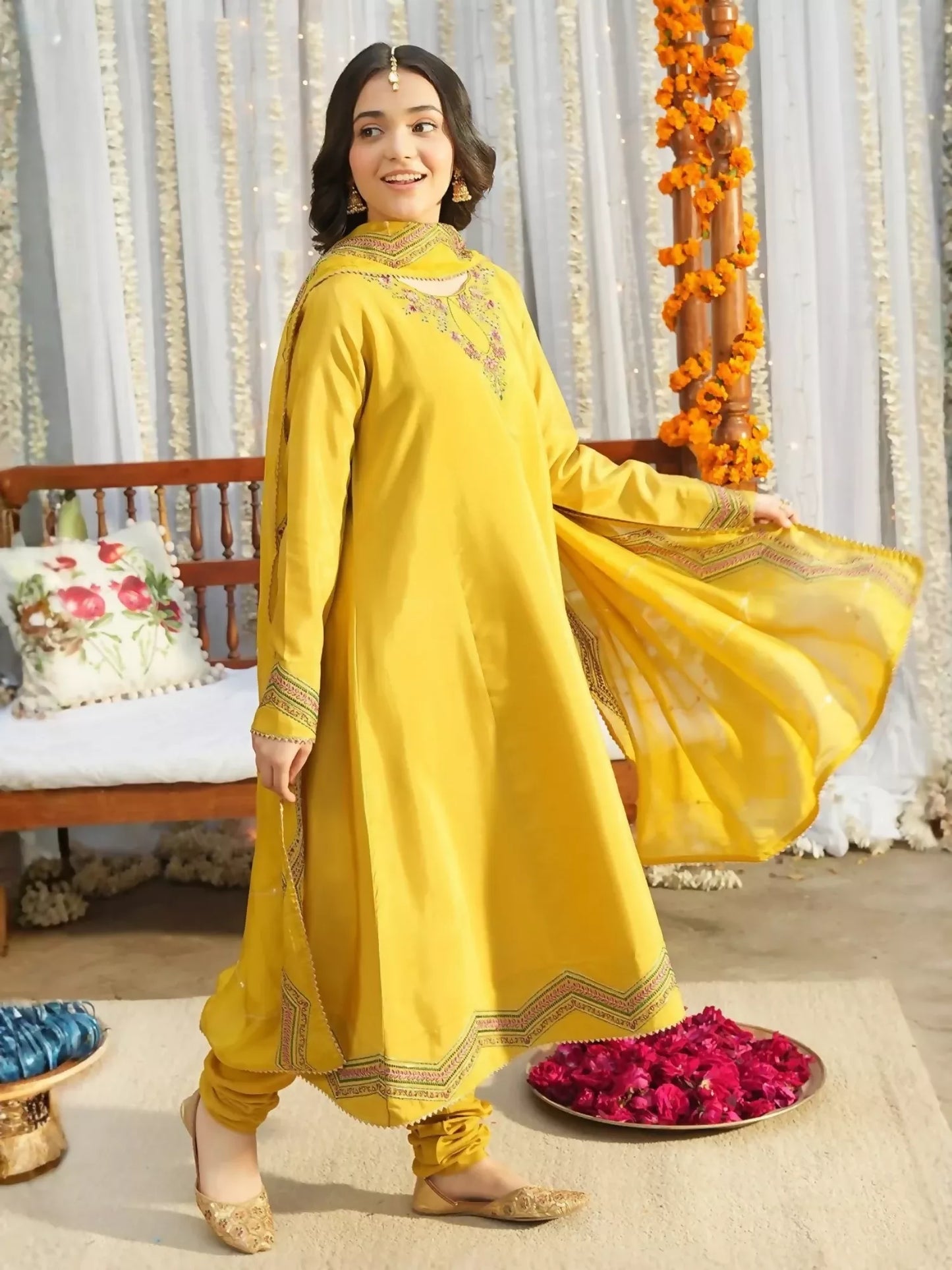 Panache Apparel Noore Eid Edit Sheesha Silk Embroidered Stitched Suit-Zivaa