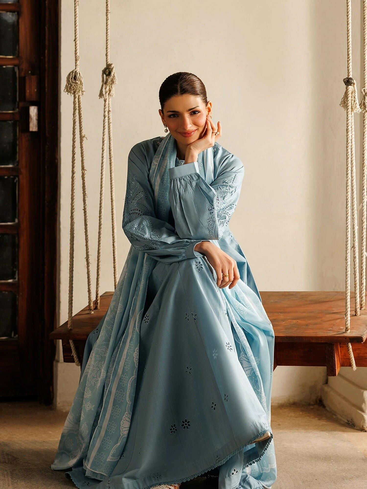 Panache Apparel Mistfall Ramadan Edit Cotton Embroidered Stitched Suit-Verve