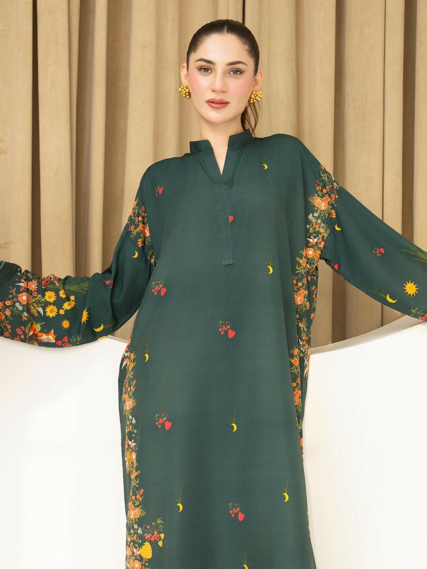 Panache Apparel Florise Lawn Printed Shirt-Fiorra
