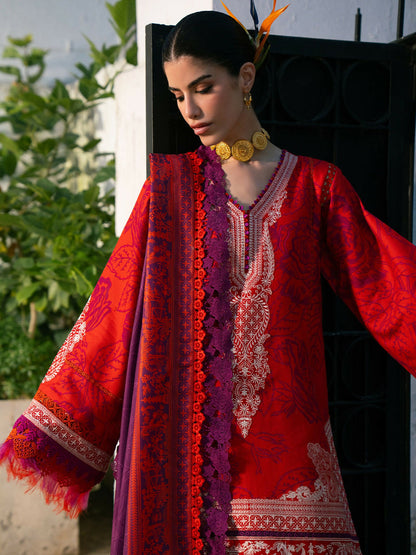 Binilyas Gulrukh Khaddar Embroidered Unstitched 3-Piece Suit-65-B
