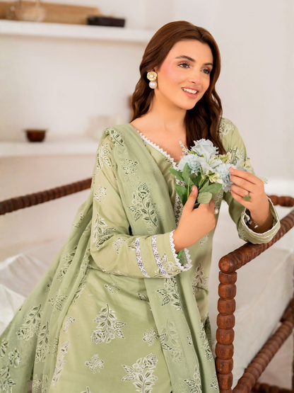 Panache Apparel Daily Essentials RTW Linen Printed Stitched 3-Piece Suit-Mosaic