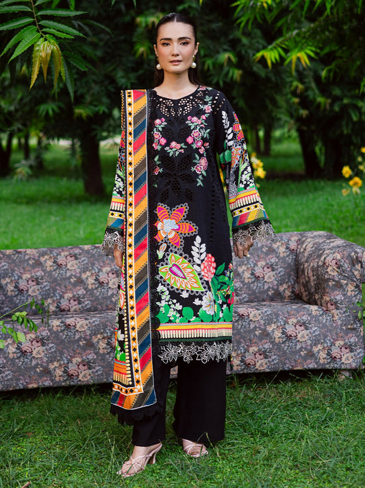 Mahnur Gardenia Khaddar Embroidered Unstitched 3-Piece Suit-GR-06