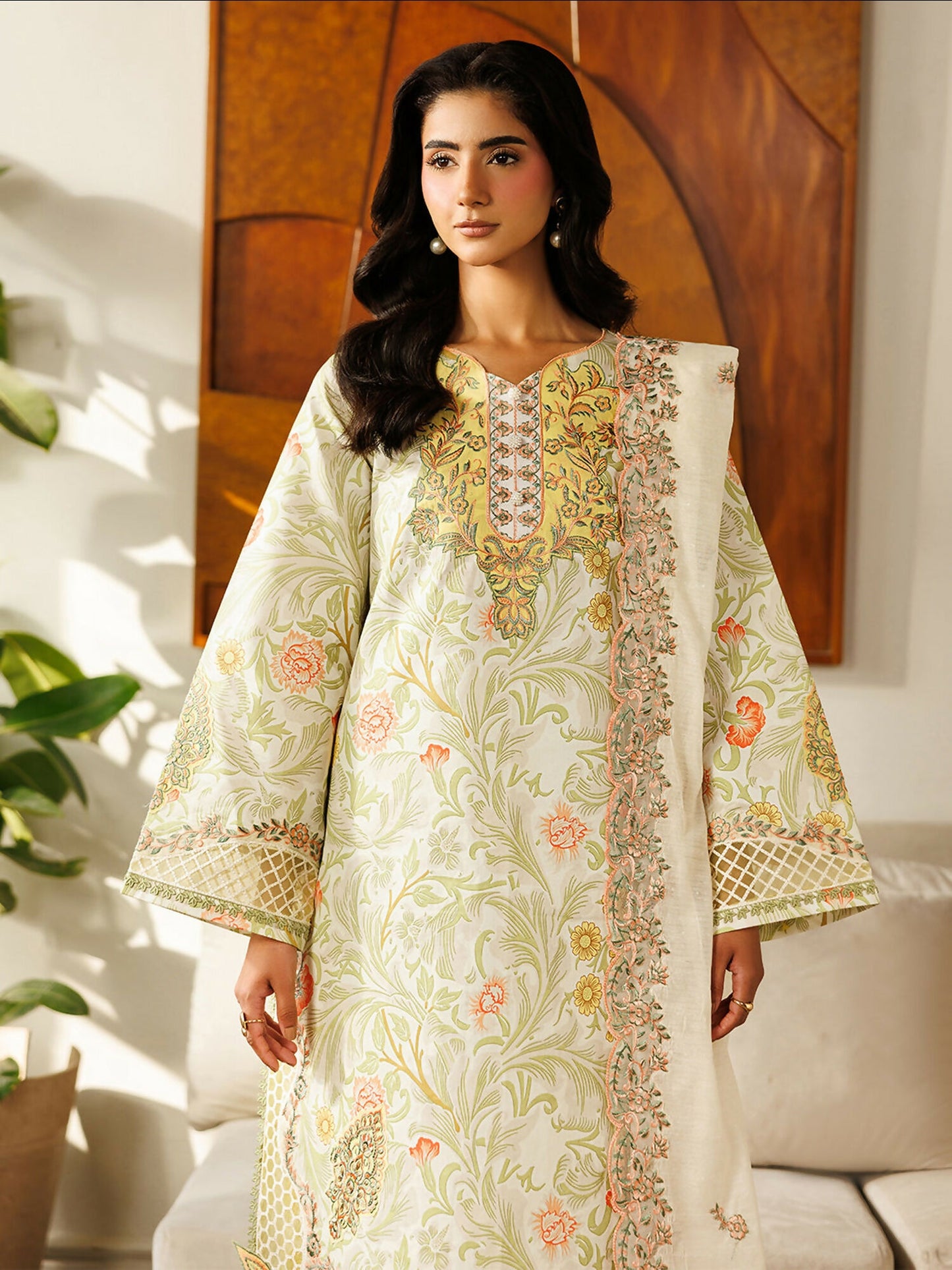 Mahnur Leila Lawn'26 Embroidered Unstitched 3-Piece Suit-L-11