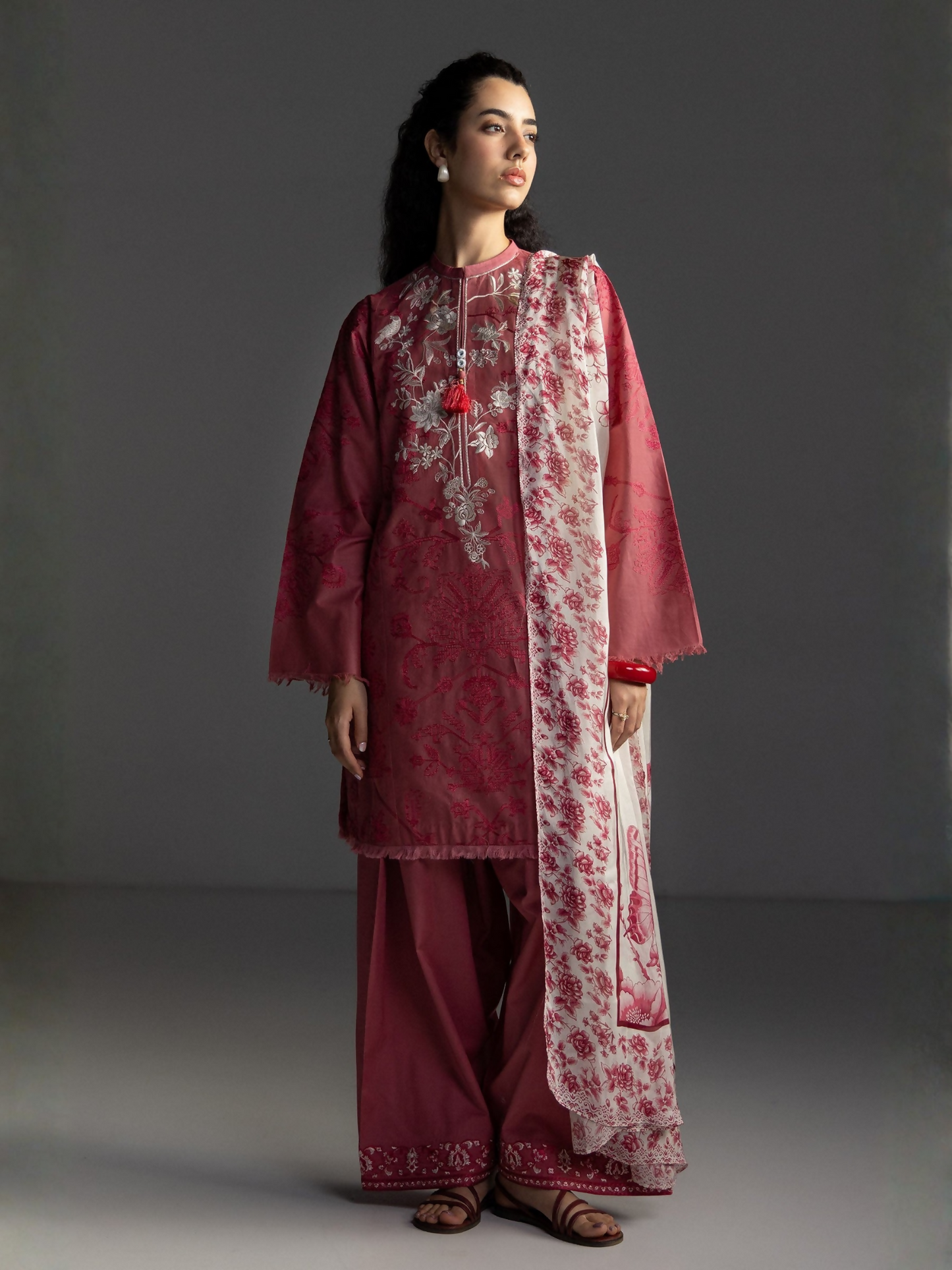 COCO by Zara Shahjahan Lawn'26 Embroidered Unstitched 3-Piece Suit-Aviona-3B