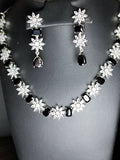 H&A Jewellery One Carat Silver Plated American Diamond Set