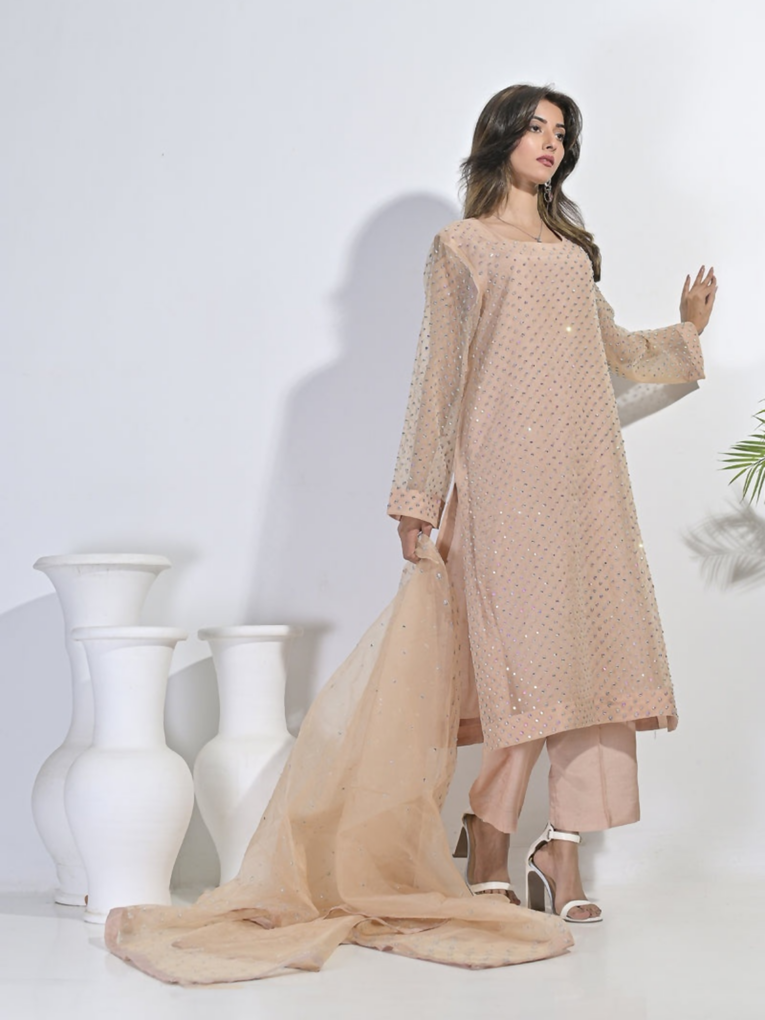 Ruby's Couture Festive Fall'25 Organza Embellished Stitched 3-Piece Suit-Falisha