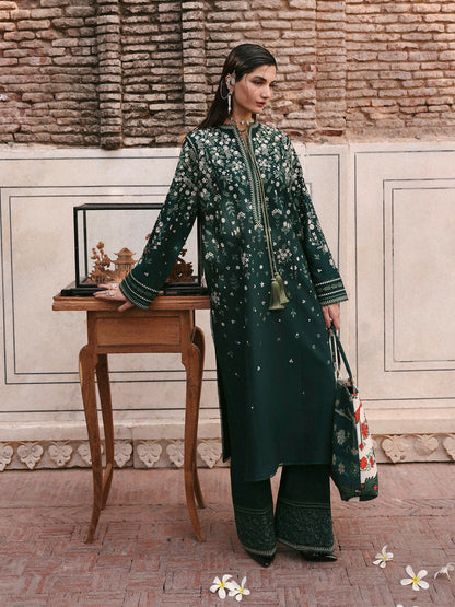 Jugnu By Hussain Rehar Khaddar'25 Embroidered Unstitched 3-Piece Suit-Bita