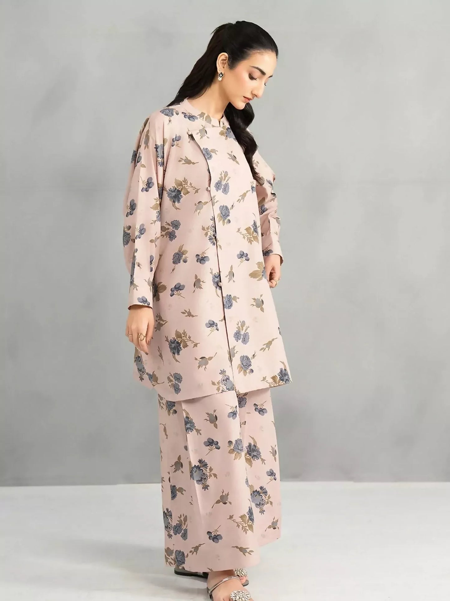 Panache Apparel Dear Summer Silk Lawn Printed Co-Ord Set-Honey Glow