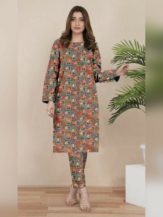 Bin Shaukat Khaddar Printed Unstitched 2-Piece Suit