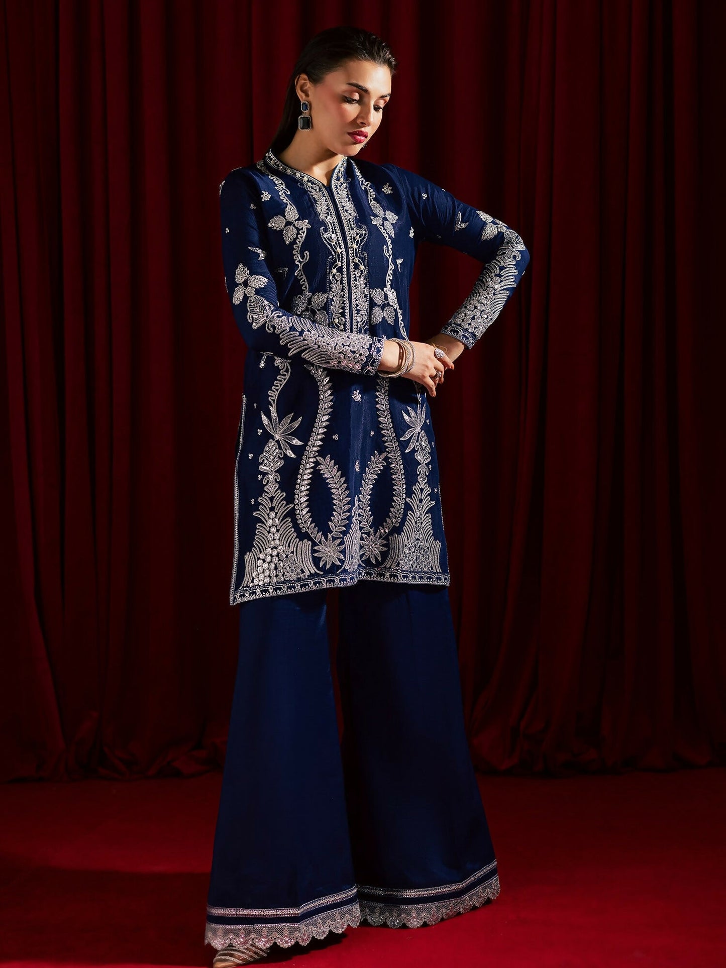 Allure By IH Luxury Pret Raw Silk Embellished Stitched 3-Piece Suit-Gul