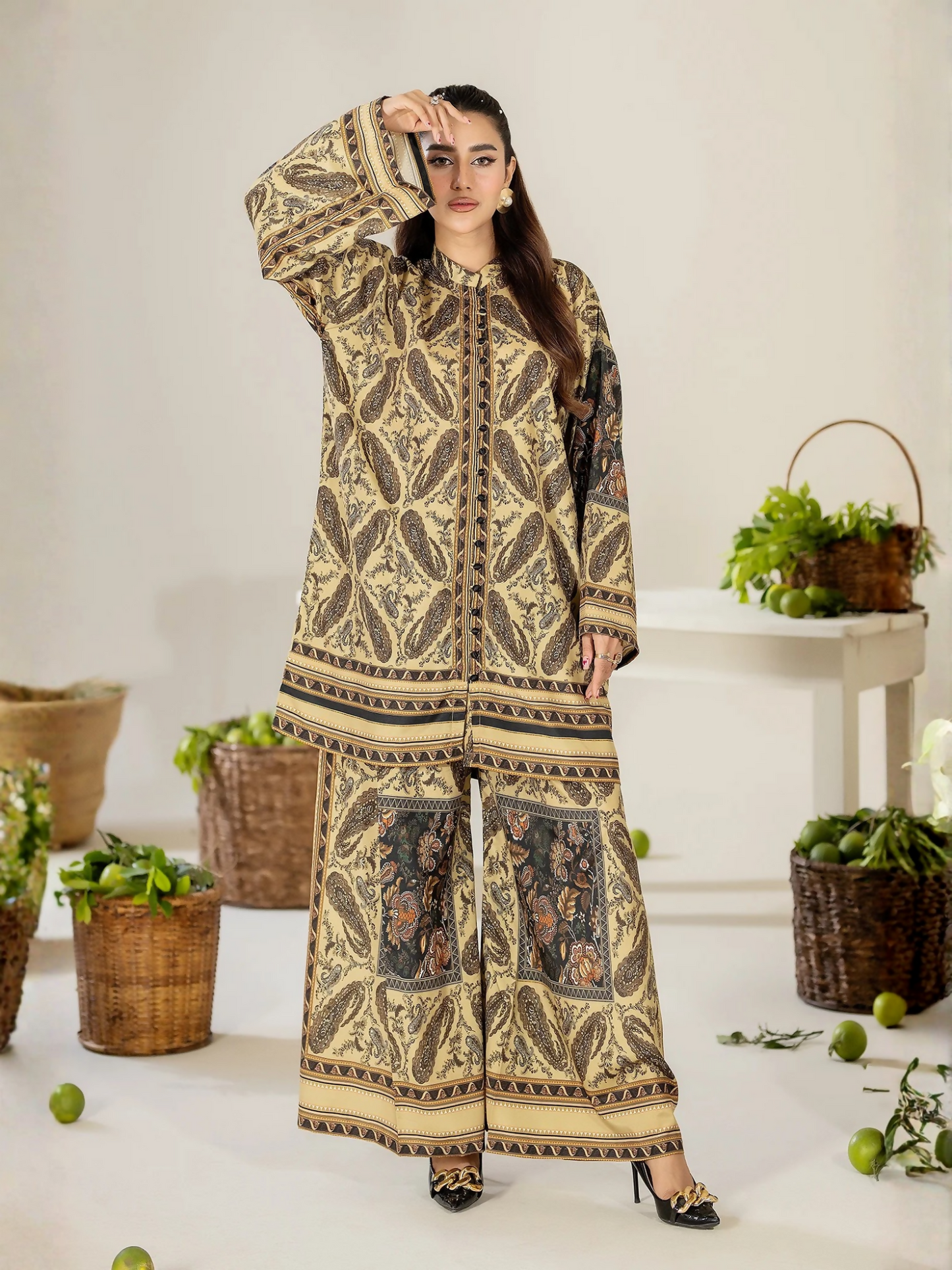Panache Apparel Crepe De Luxe Crepe Printed Co-Ord Set-Solace