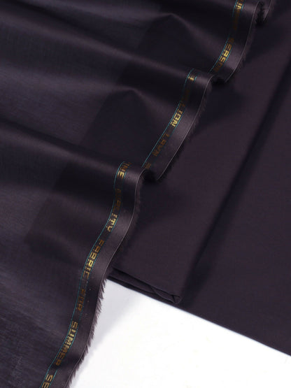 Eggplant unstitched men’s kameez shalwar from Fabrich’s SS'25 collection, combining 100% lawn for the kameez and Pima cotton for the shalwar for breathable, all-day comfort.