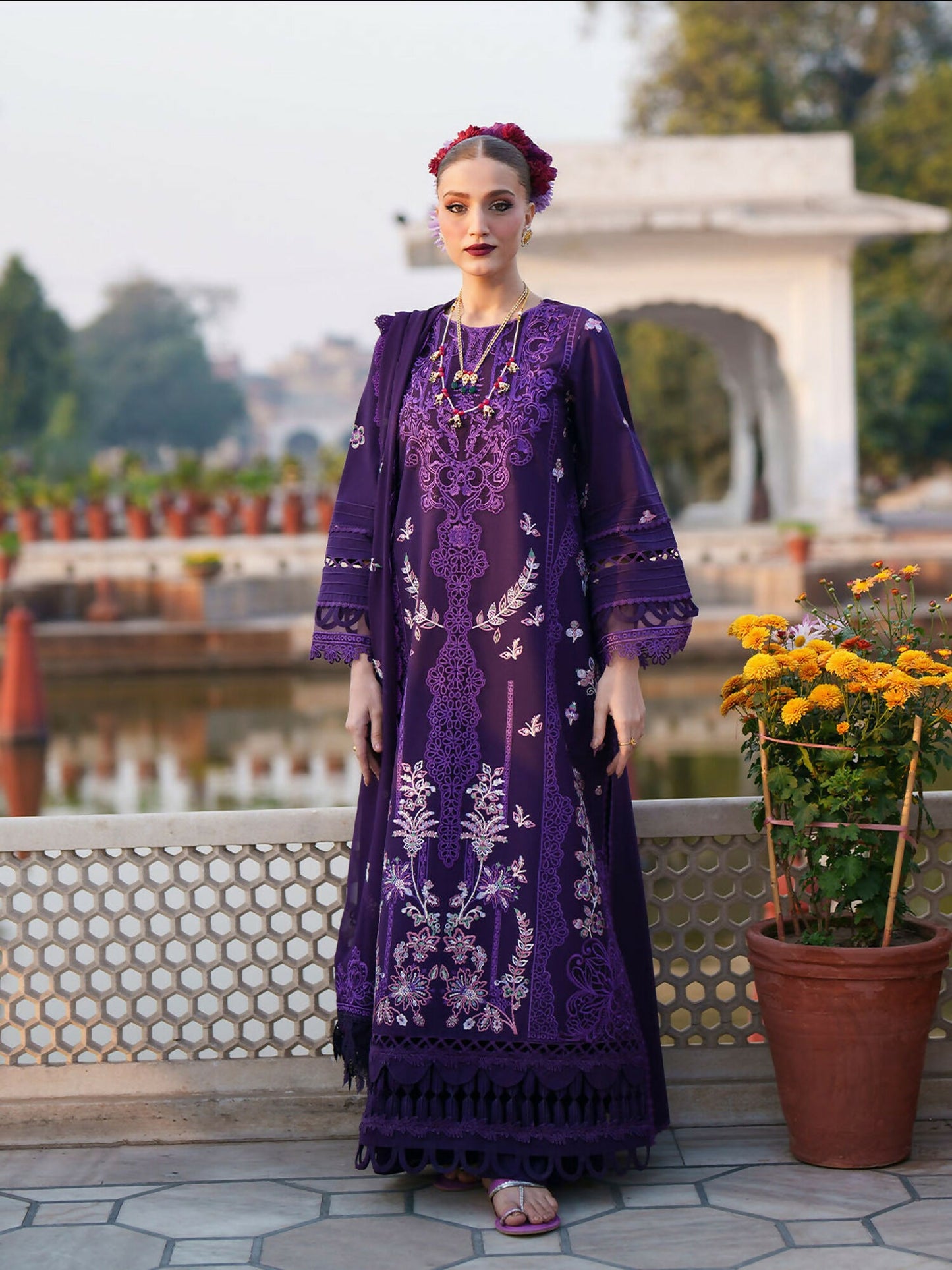 Mahnur Gul Luxury Lawn'26 Embroidered Stitched 3-Piece Suit-G-012