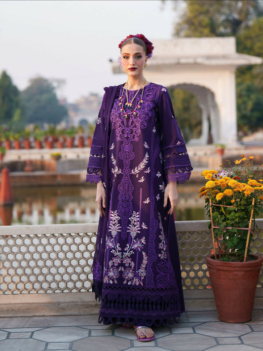 Mahnur Gul Luxury Lawn'26 Embroidered Stitched 3-Piece Suit-G-012