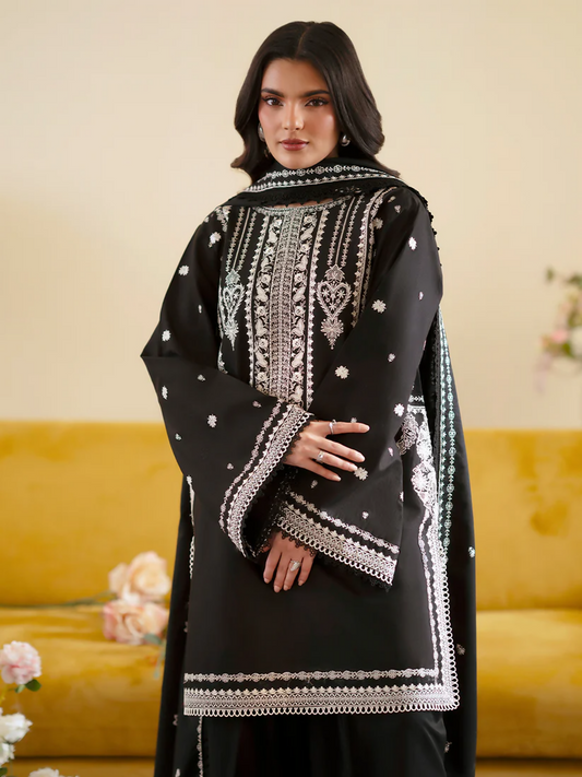 Mahnur Ember Lawn Embroidered Unstitched 3-Piece Suit-EM-006