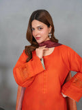 Stylish Collection Musk Raw Silk Printed Stitched 3-Piece Suit-Jahaan