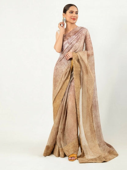 Imran Aftab Chiffon Printed Stitched Saree-IASC 15
