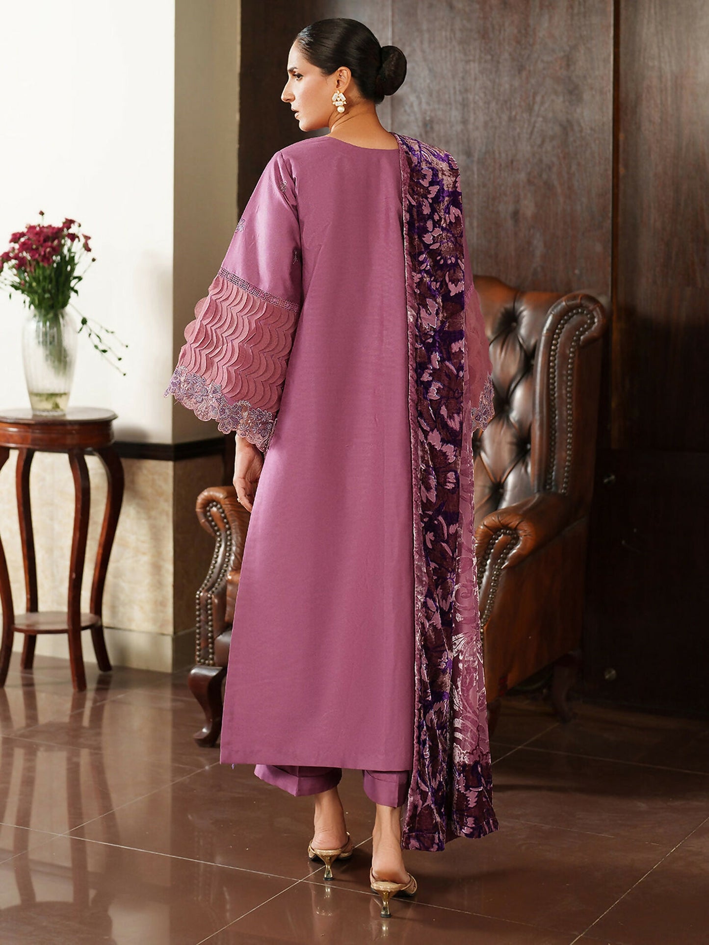 Parishay Panache Winter Corduroy Embroidered Unstitched 3-Piece Suit-PNE-13