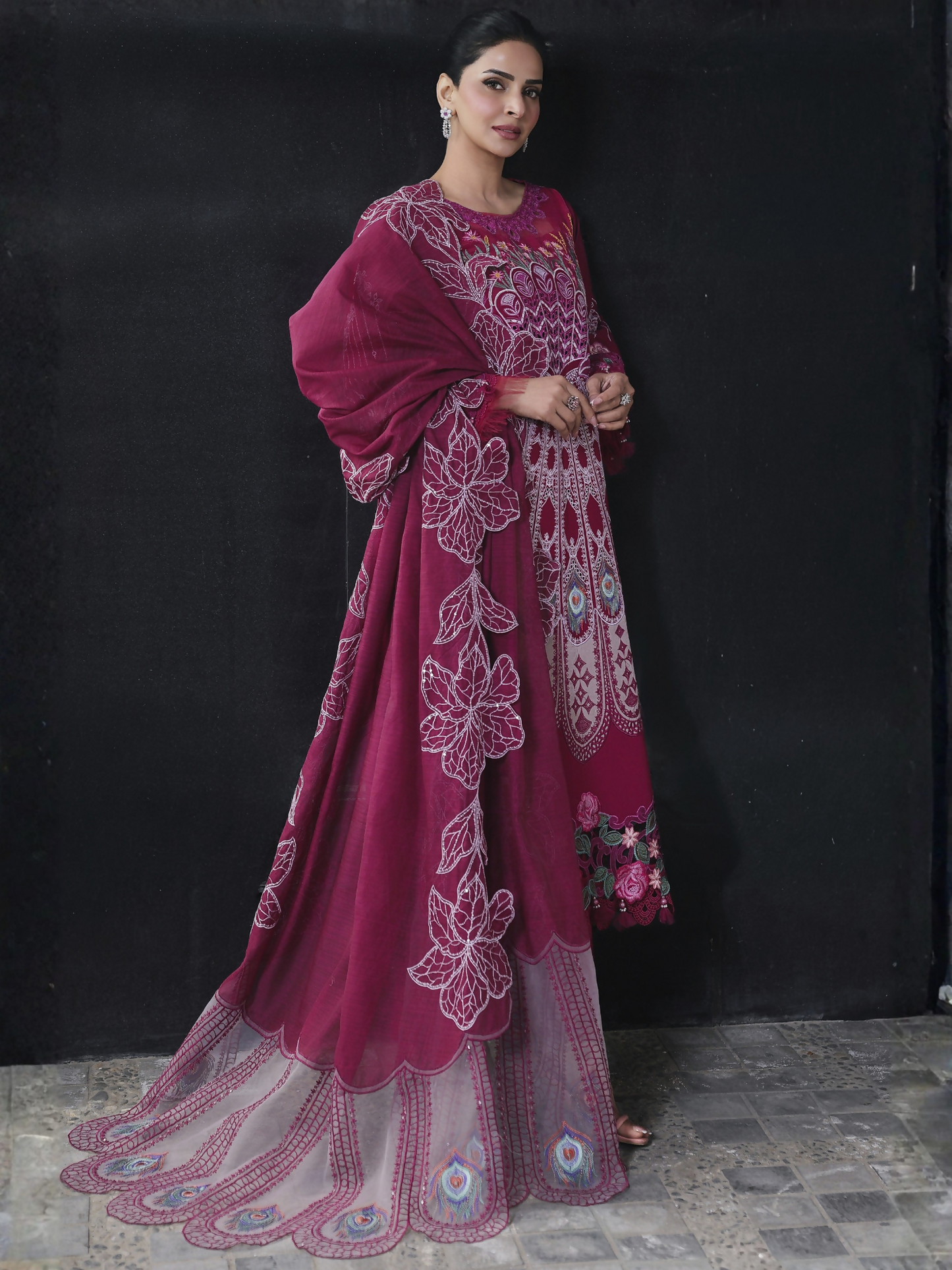 Parishay Monaco Luxury Lawn'26 Embroidered Unstitched 3-Piece Suit-MN-07