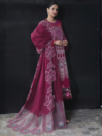 Parishay Monaco Luxury Lawn'26 Embroidered Unstitched 3-Piece Suit-MN-07