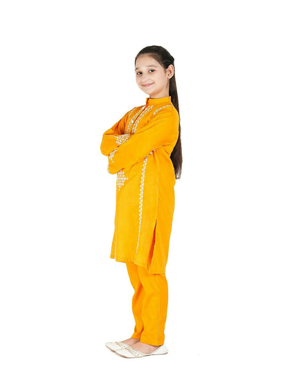 Velvour Girls Cotton Embroidered Stitched 2-Piece Suit-VG103-B