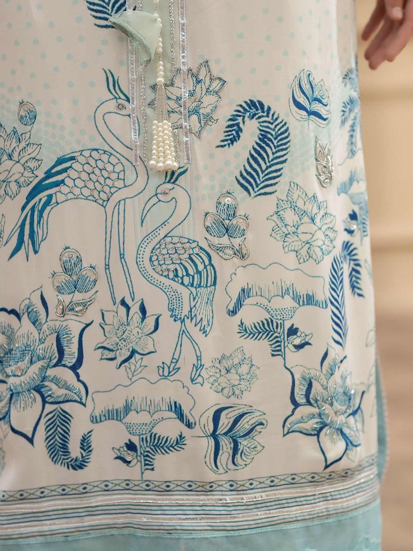 Shiza Hassan Miha Luxury Pret Pure Grip Embellished 2-Piece Suit-Garden Glad